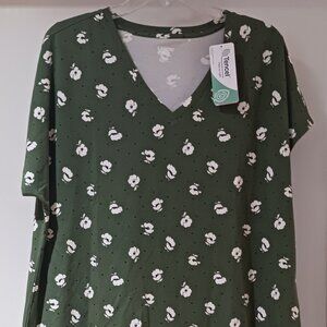 Women's Green Floral Tencel Tunic from Lands' End`